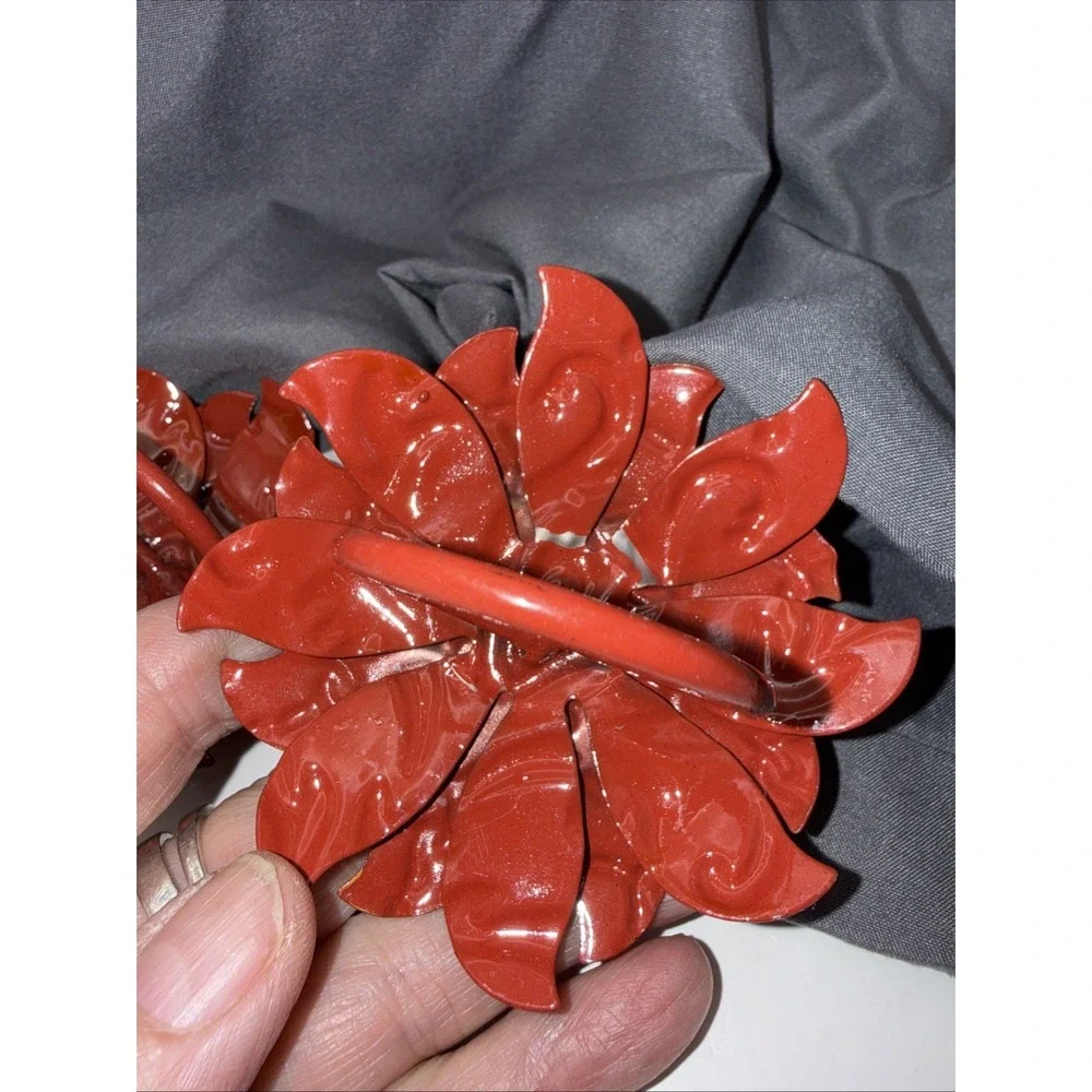 Pier 1 Imports Enamel Metal Napkin Rings Spring Summer Poppy Flowers Sunflower